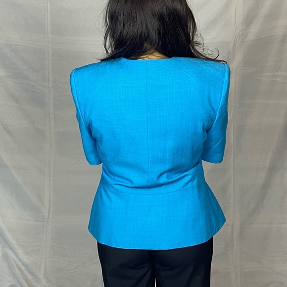 Vintage 80s Electric Blue Top - Picture 3 of 5